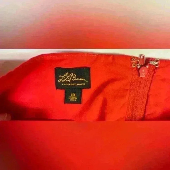 L.L. Bean Red Vintage Boat Collar Sleeveless  Dress. 100% cotton Size 10 - Picture 3 of 14